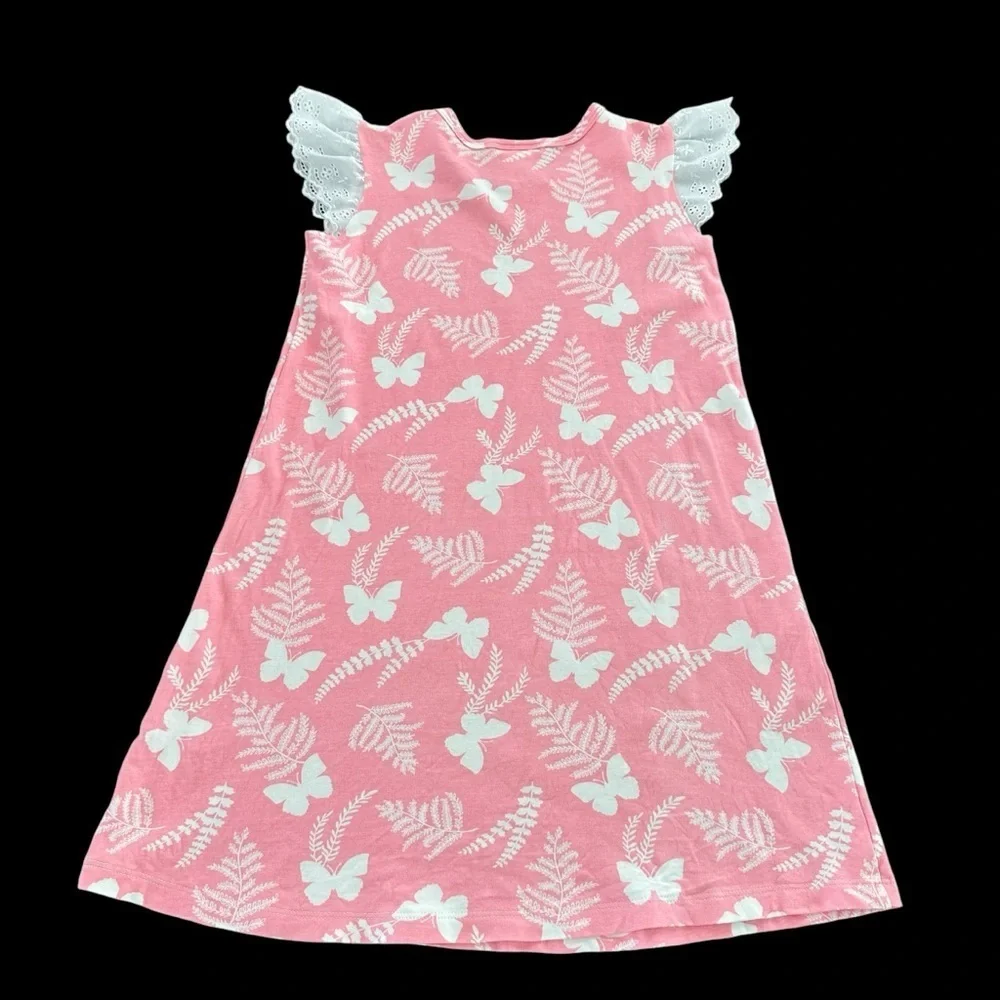 The Beaufort Bonnet Company Girls 10 Pink Polly Play Dress Eyelet Lace Sleeves‎
